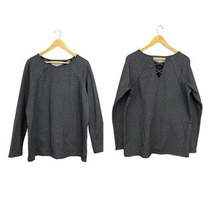 DANSKIN | Womens Basic Grey Crew Neck with Corset Accent Back​​